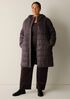 Eggshell Recycled Nylon Hooded Quilted Coat