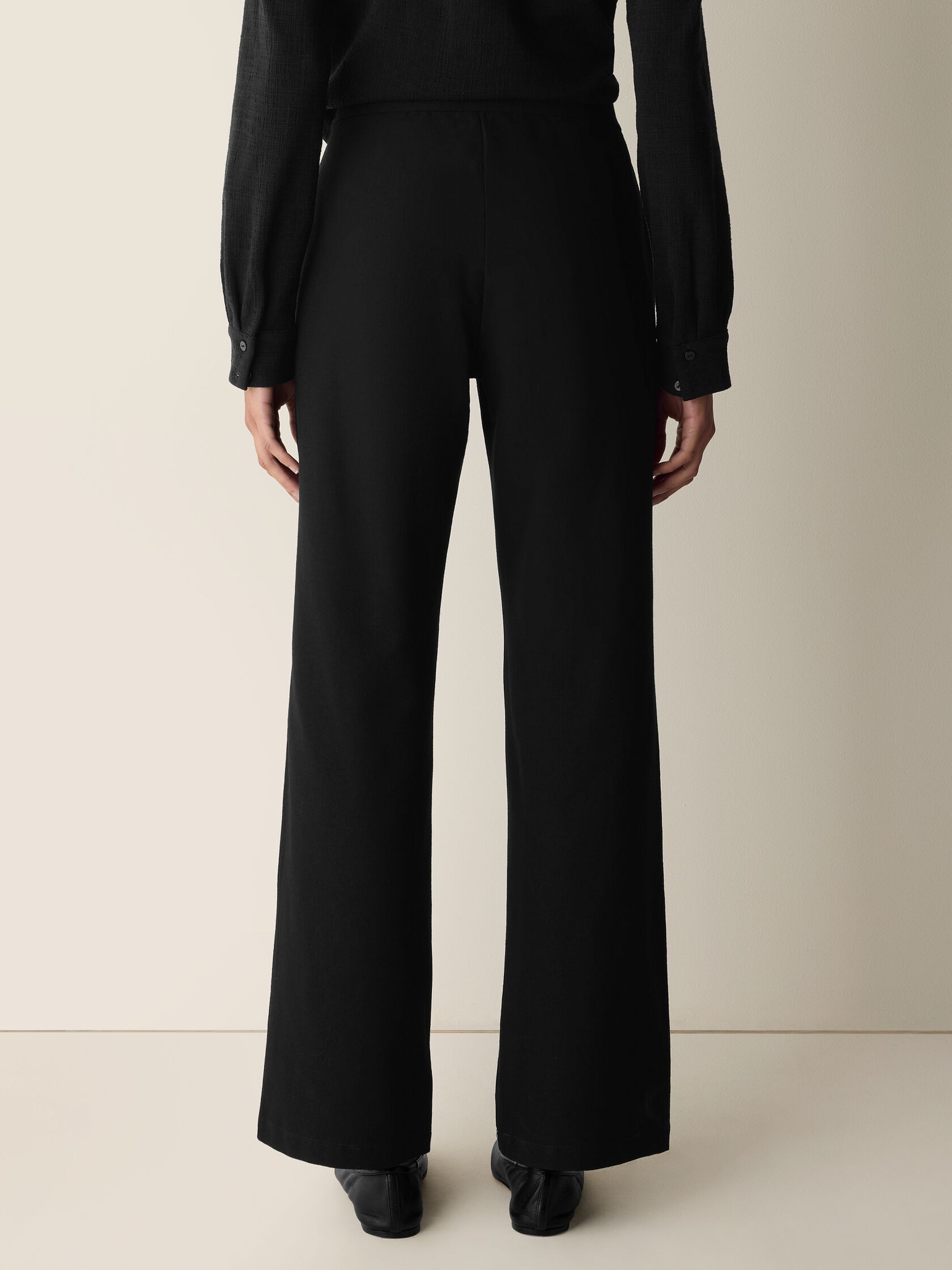 Washable Stretch Crepe Straight Pant