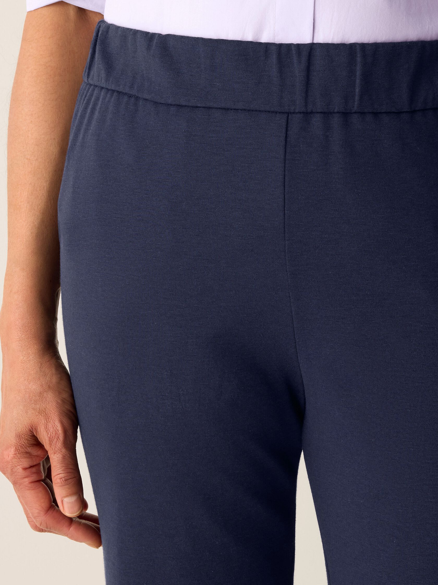 Cotton Blend Ponte Straight Pant