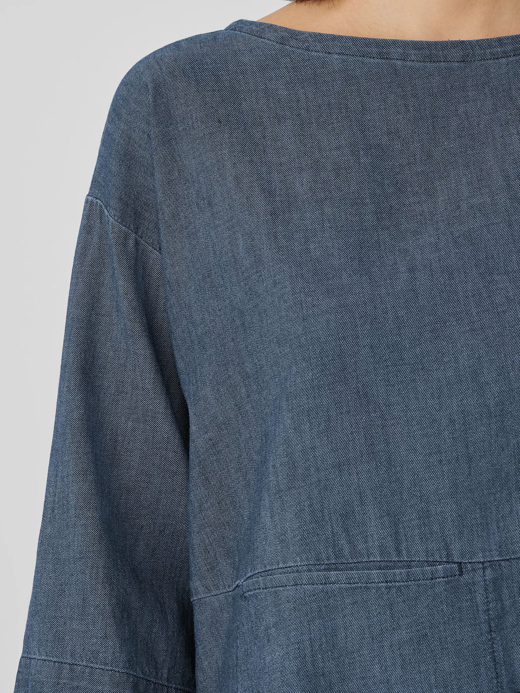 Airy Organic Cotton Twill Bateau Neck Top