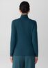 Sheer Cotton Blend Knit Turtleneck Top