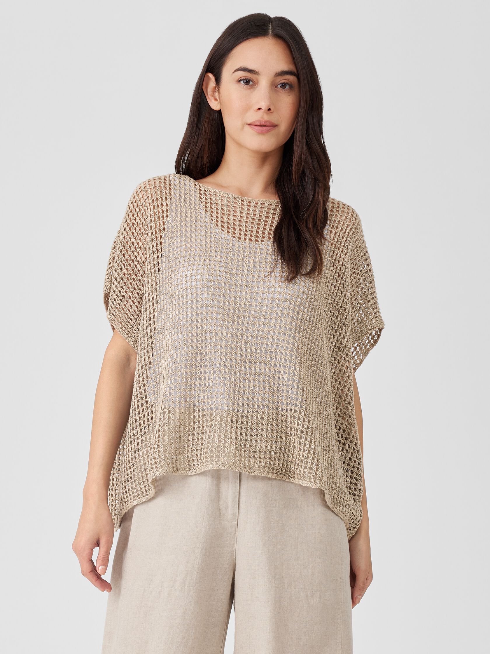 Organic Linen Délavé Bateau Neck Top