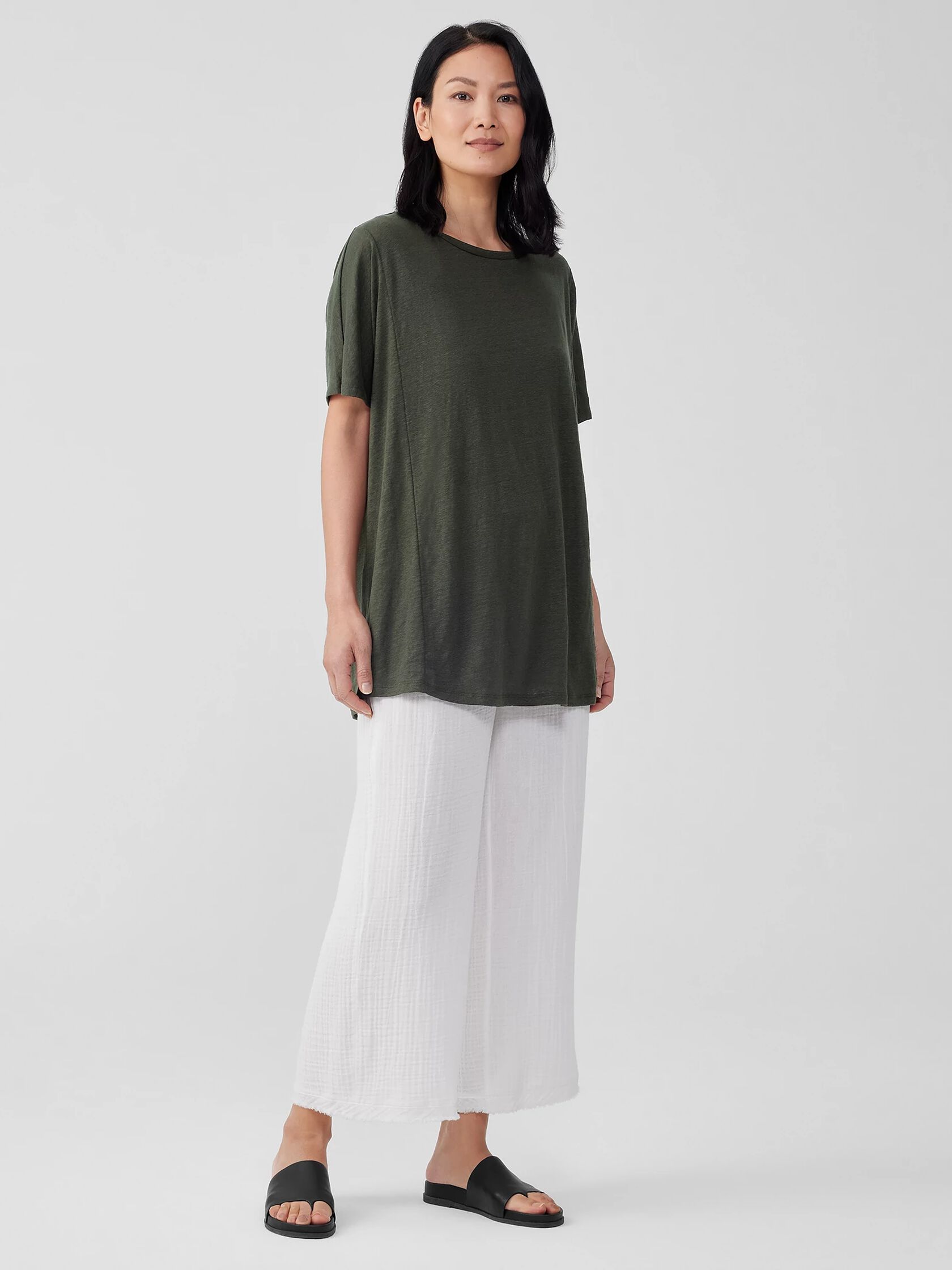 Organic Linen Jersey Long Tee