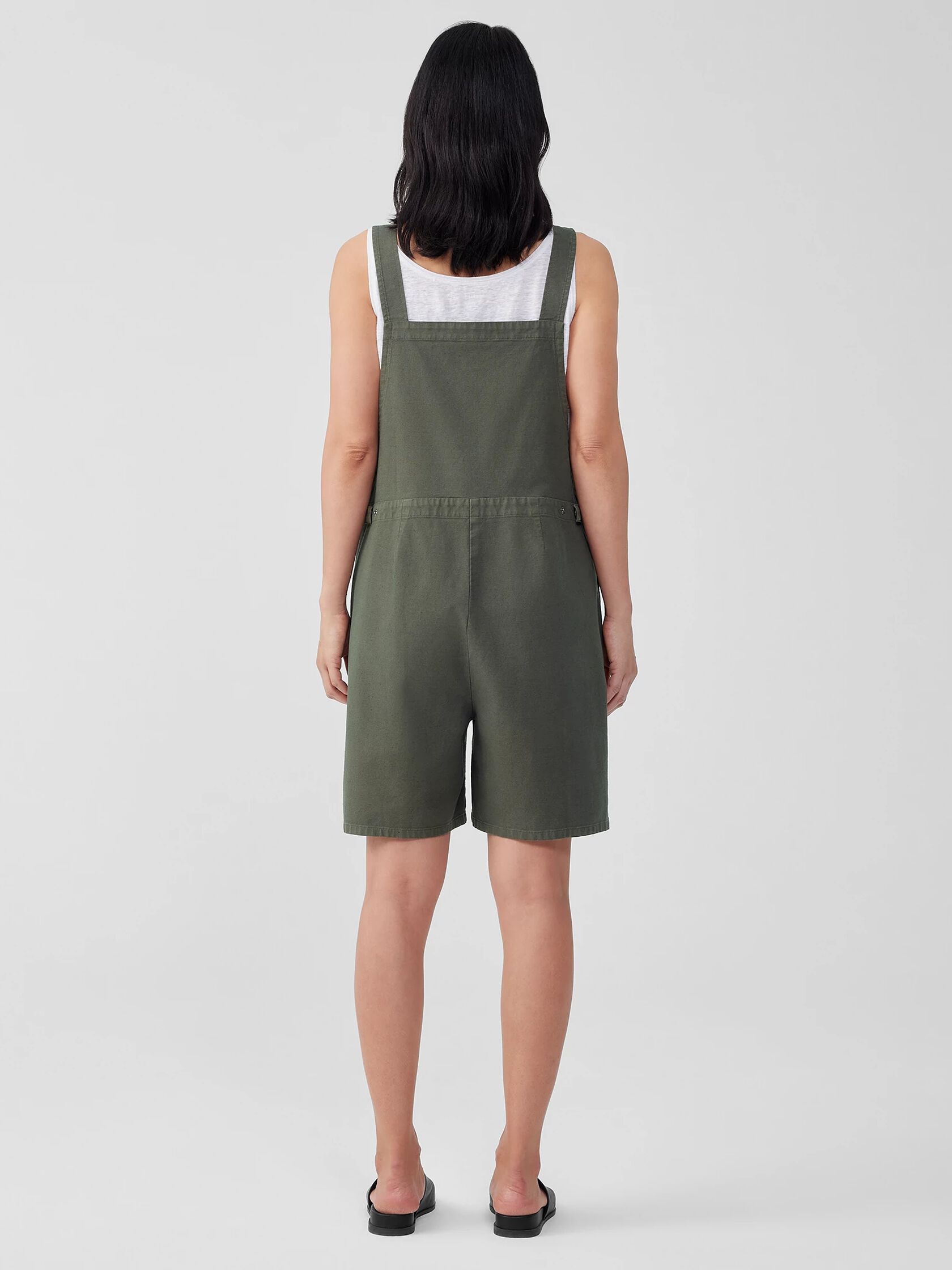 Cotton Hemp Stretch Short Overalls