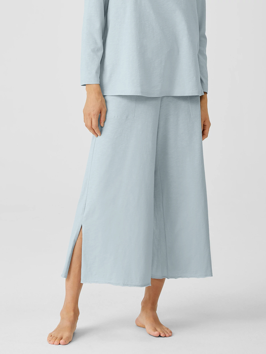 Organic Cotton Slub Jersey Wide-Leg Pant