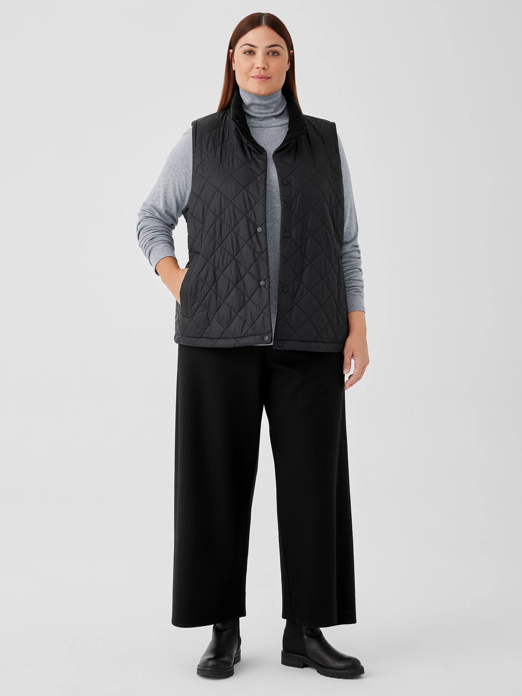 Eggshell Recycled Nylon Reversible Vest