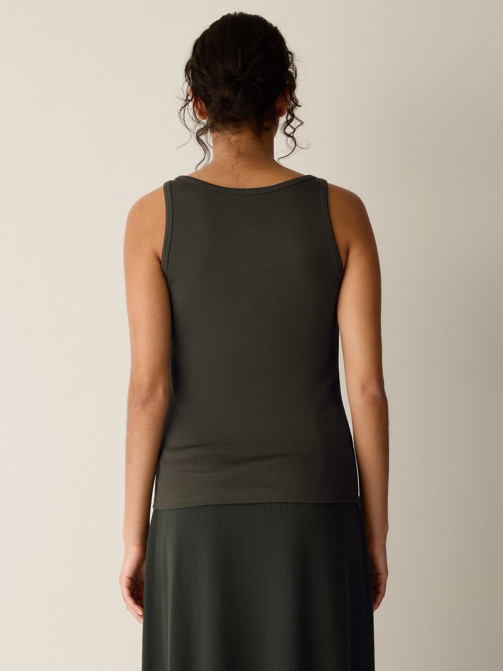 Organic Cotton Stretch Rib Scoop Neck Tank