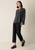 Silk Georgette Crepe Band Collar Top