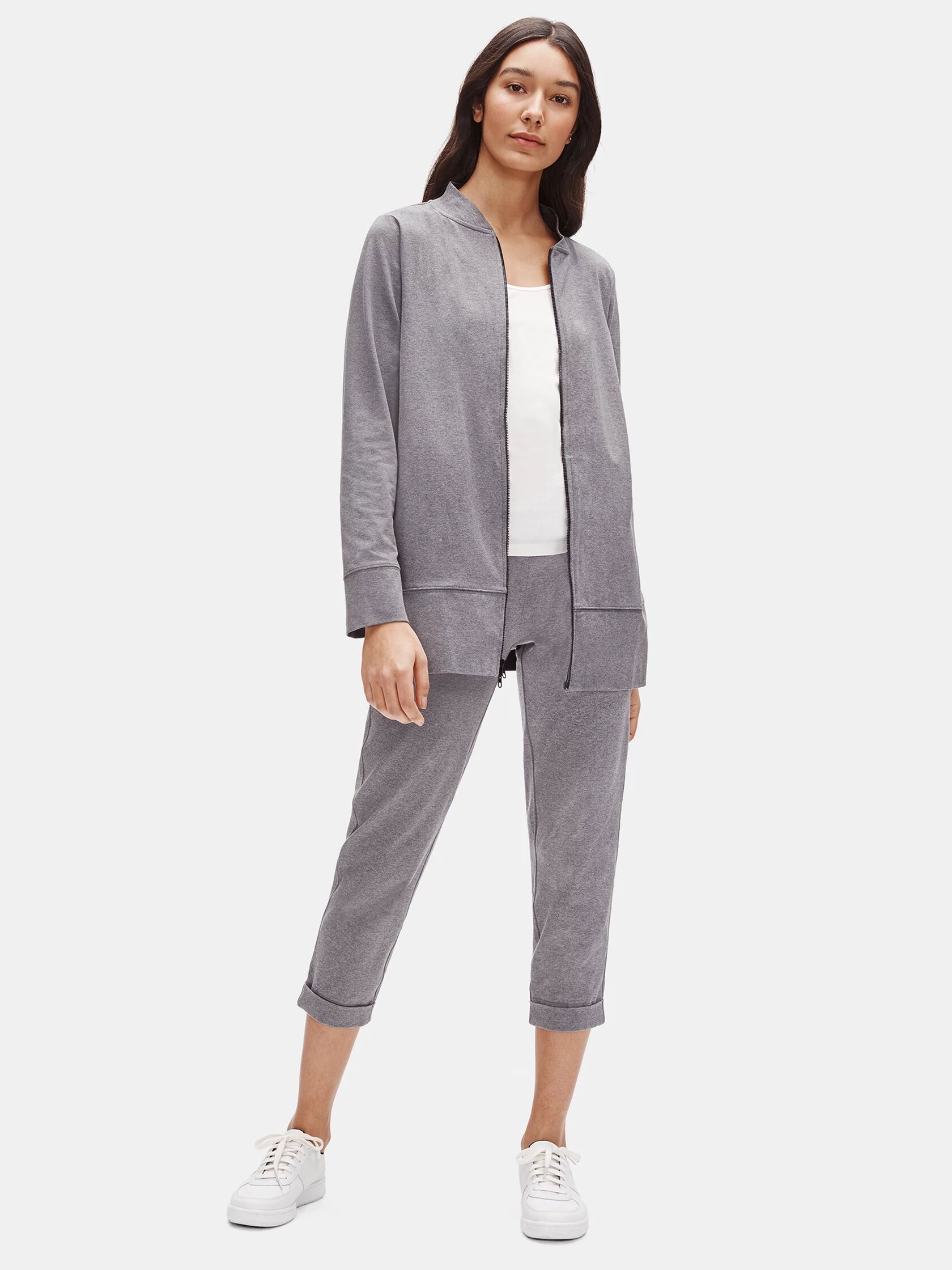 Heathered Organic Cotton Stretch Flight Jacket
