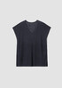 Organic Linen Délavé Rib V-Neck Top