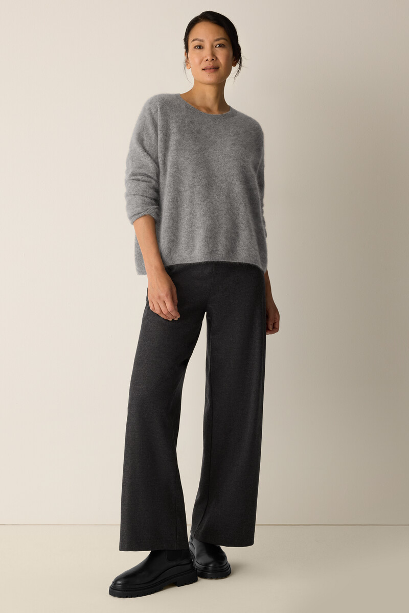 Mélange Boiled Wool Jersey Wide-Leg Pant in Regenerative Wool Mélange Boiled Wool Jersey Wide-Leg Pant in Regenerative Wool