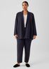 Washable Flex Ponte Notch Collar Long Blazer