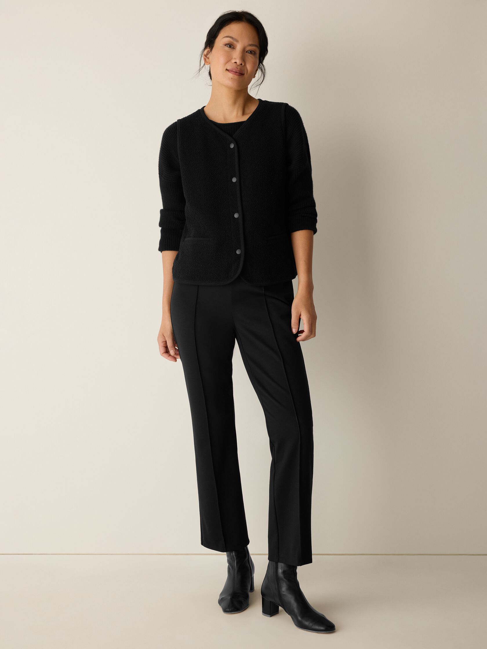 Organic Cotton Stretch Boucle Vest