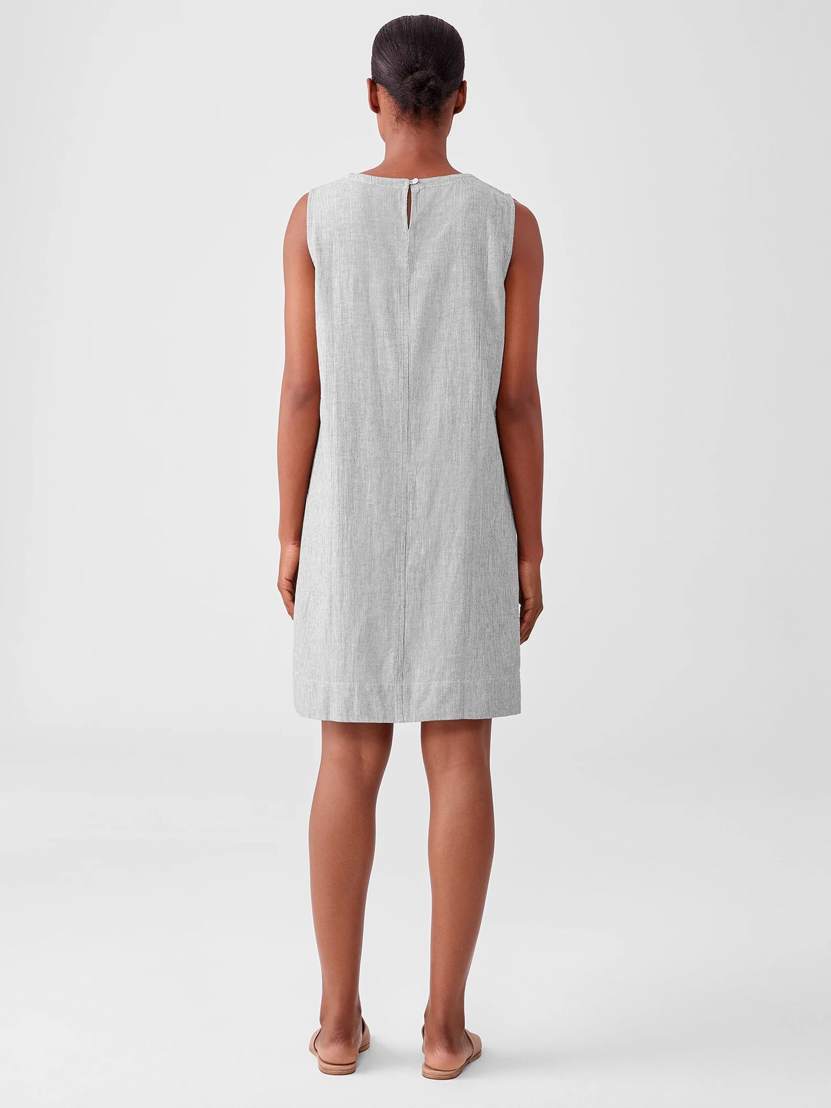 Organic Cotton Linen Ticking Stripe Dress