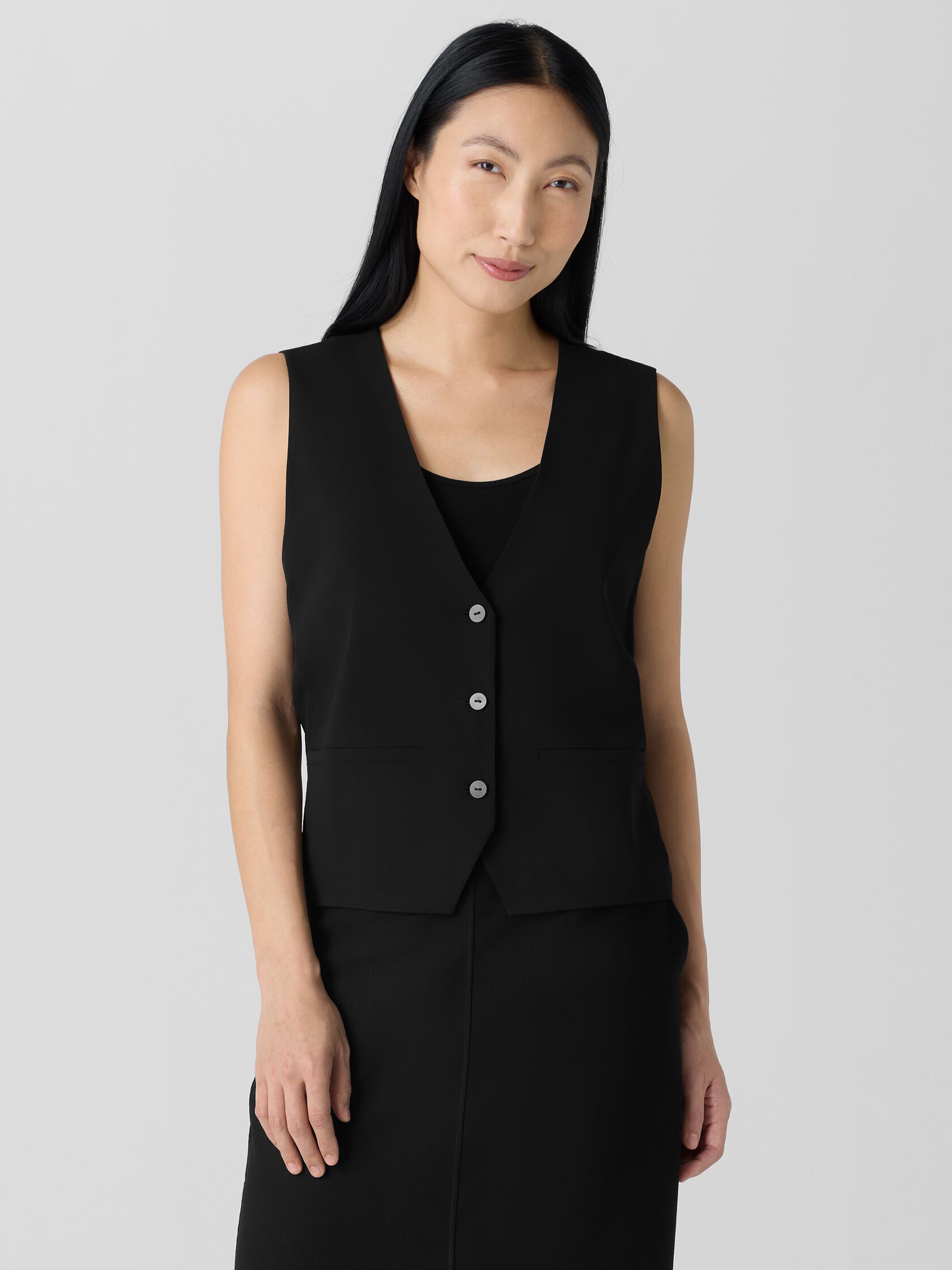 Silk Georgette Crepe Vest