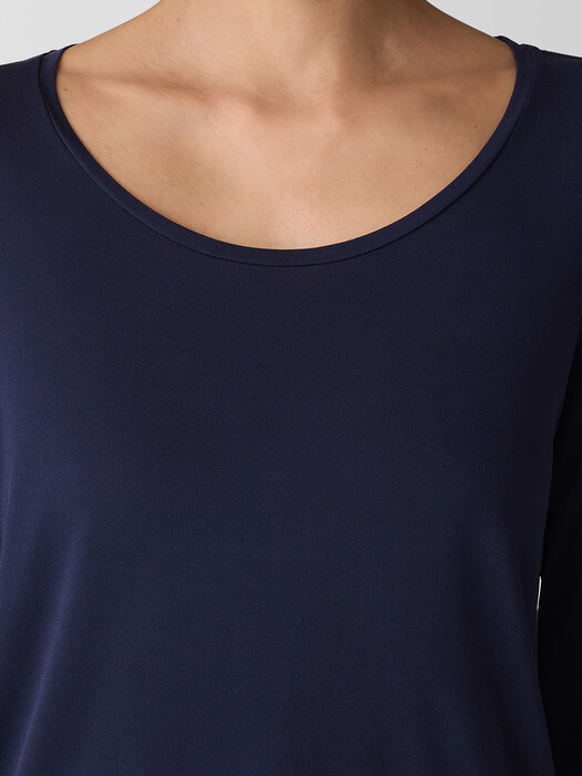 Stretch Silk Jersey Scoop Neck Top
