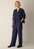 Linen Silk Twill Wide-Leg Trouser