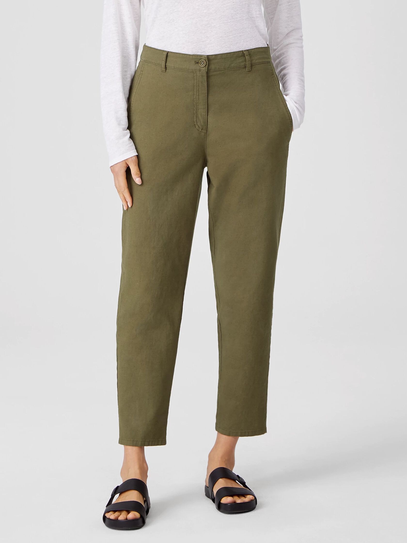 Organic Cotton Hemp Tapered Ankle Pant