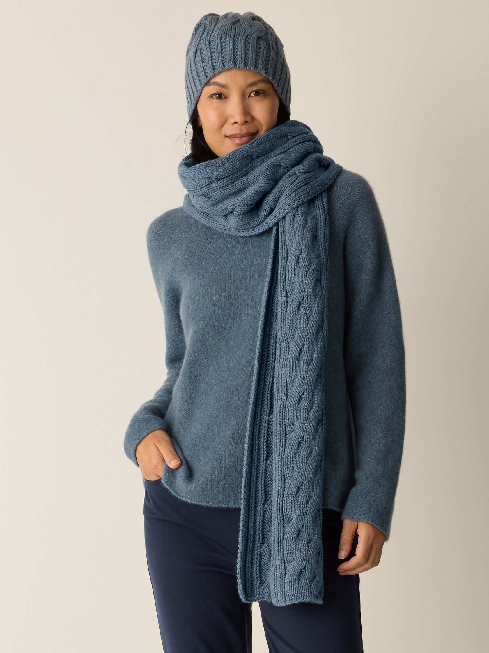 Cotton & Recycled Cashmere Scarf