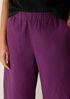 Organic Cotton Pucker Check Wide-Leg Pant