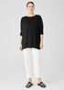 Organic Linen Cotton Jersey Round Neck Top