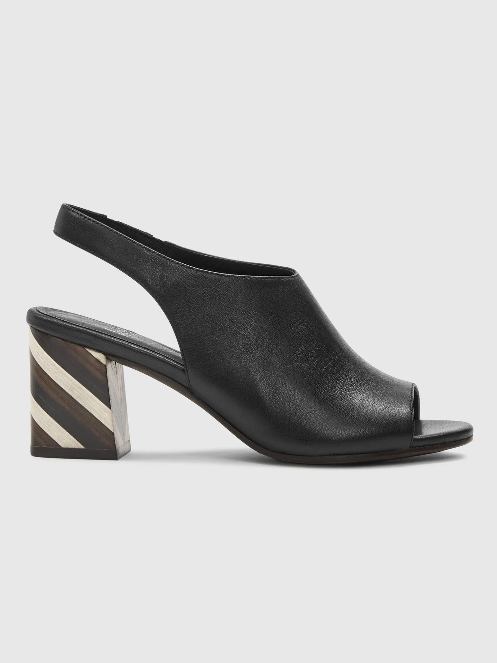Bobbie Italian Leather Slingback with Striped Heel