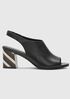Bobbie Italian Leather Slingback with Striped Heel