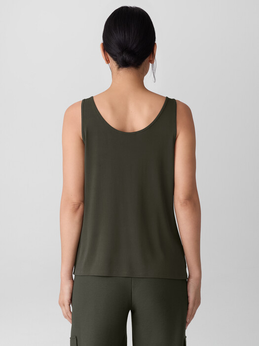 Stretch Silk Jersey Scoop Neck Tank