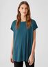 Stretch Silk Jersey Crew Neck Top