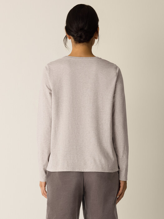 Mélange Fine Organic Cotton Jersey Round Neck Tee