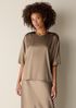 Stretch Silk Charmeuse Round Neck Top