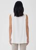 Silk Georgette Crepe Ballet Neck Long Tank