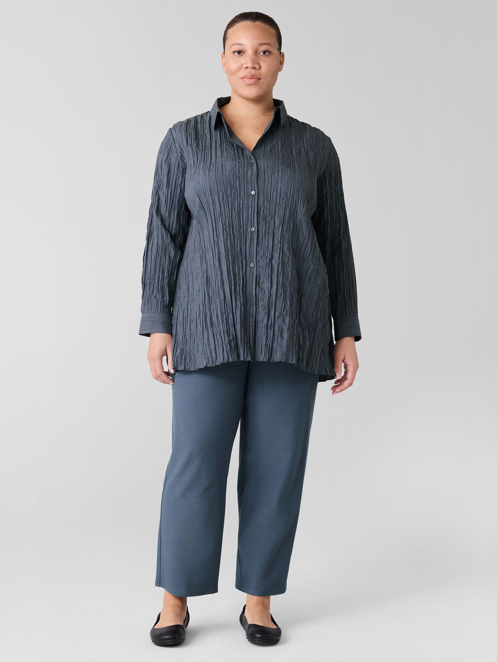 Washable Stretch Crepe Straight Pant
