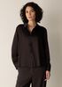 Stretch Silk Charmeuse Classic Collar Shirt