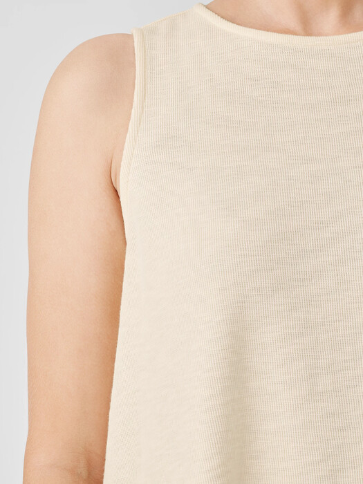 Organic Cotton Slubby Rib Knit Crew Neck Tank