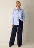 Cotton Stretch Denim Wide-Leg Trouser