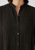 Puckered Organic Linen Long Shirtdress