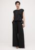Stretch Jersey Knit Full-Length Wide Pant