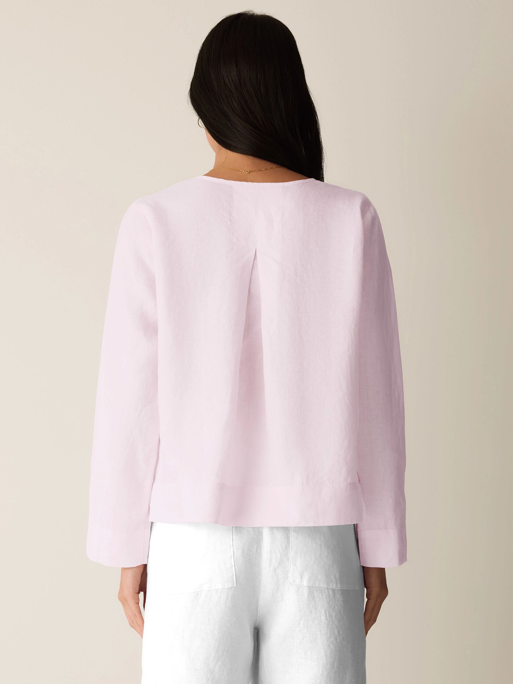 Organic Handkerchief Linen Split Neck Top
