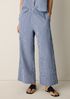Organic Cotton Pucker Check Wide-Leg Pant