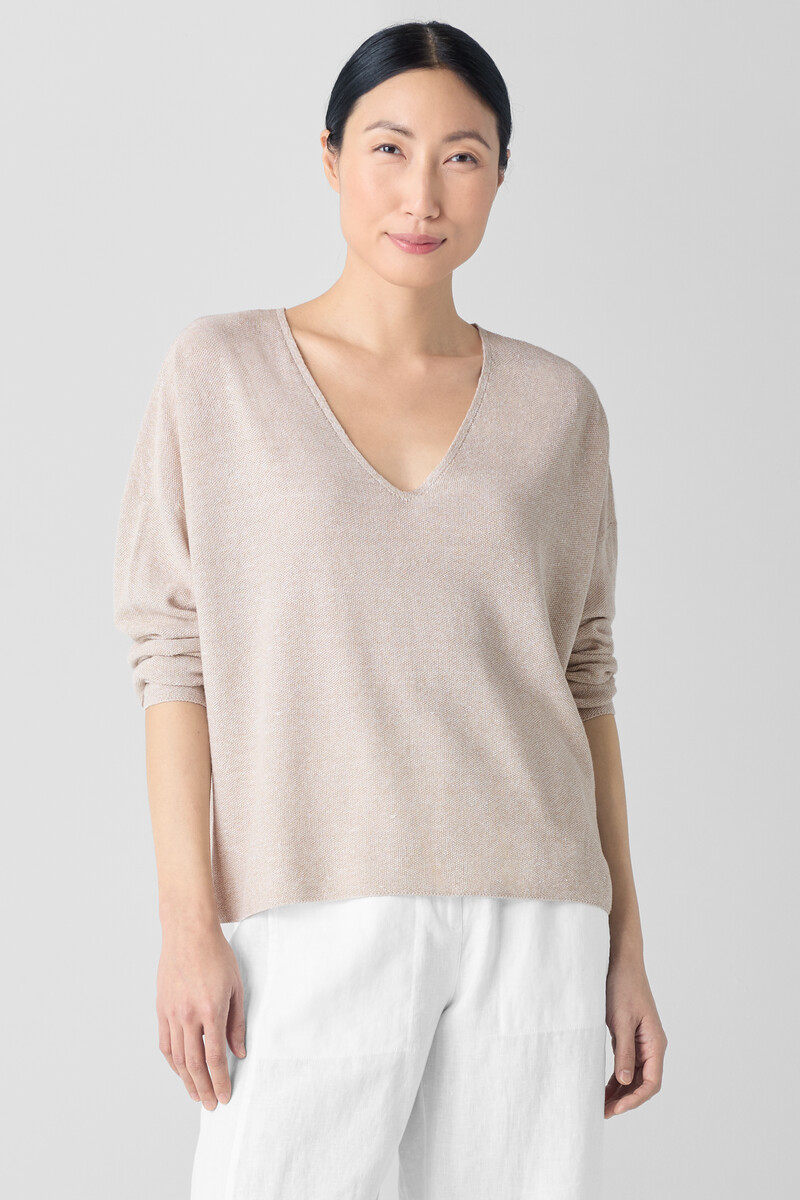 Organic Linen Cotton V-Neck Top Organic Linen Cotton V-Neck Top