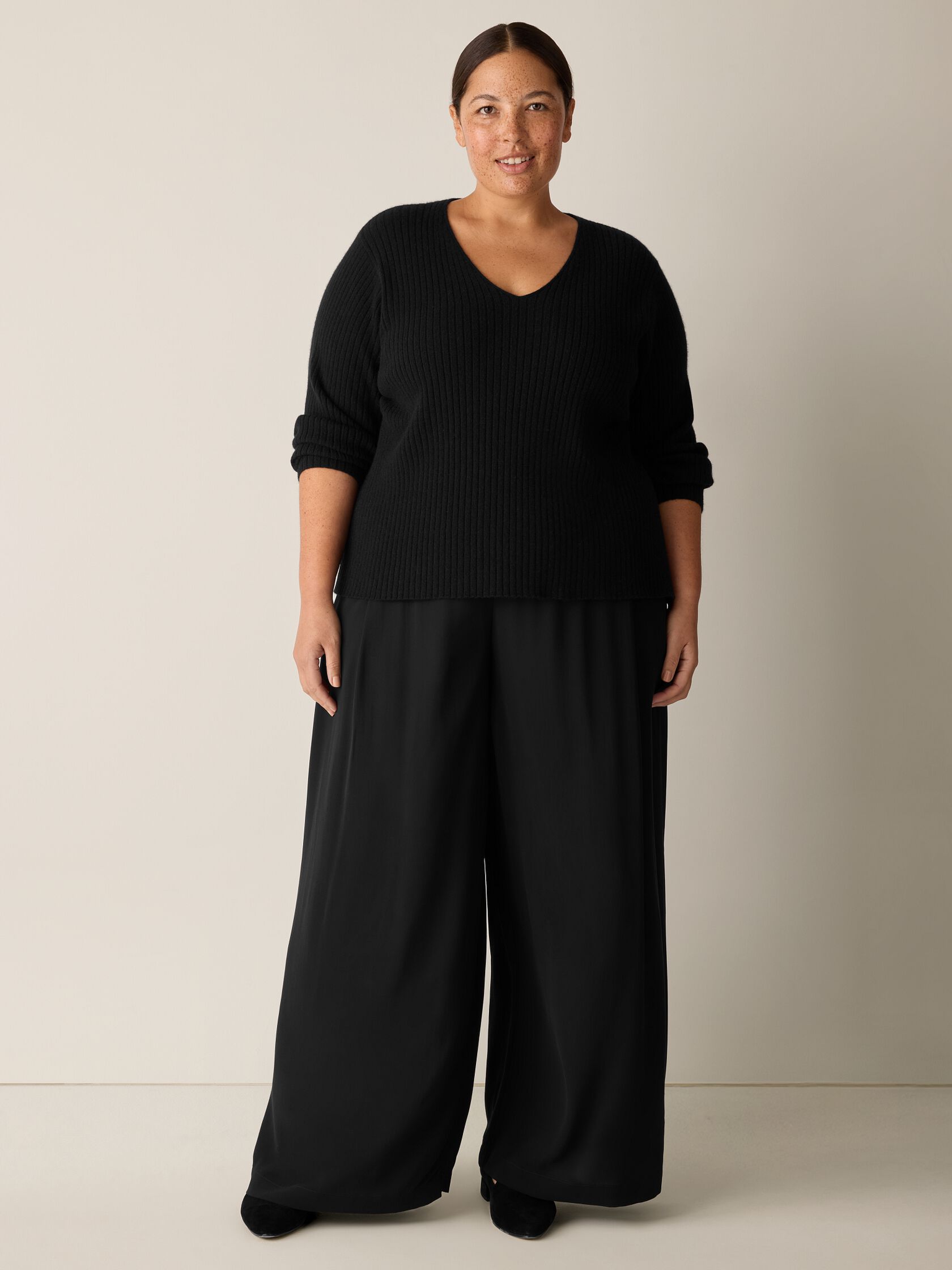 Silk Georgette Crepe Wide-Leg Pant