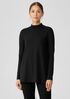 Stretch Jersey Knit Mock Neck Top