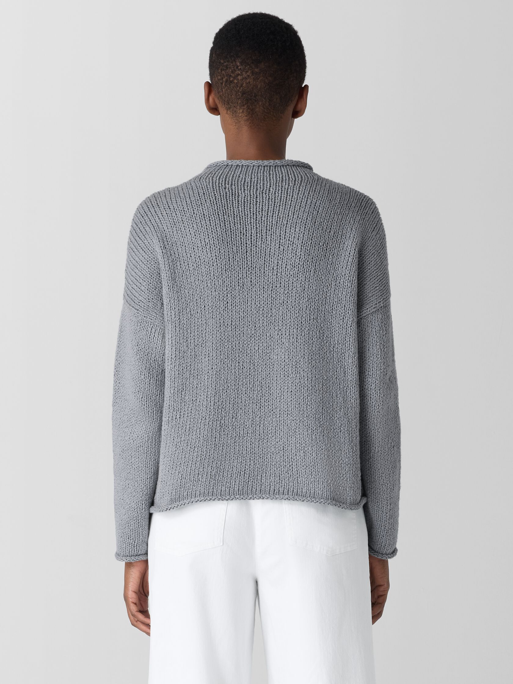 Peruvian Organic Cotton Crimp Funnel Neck Top