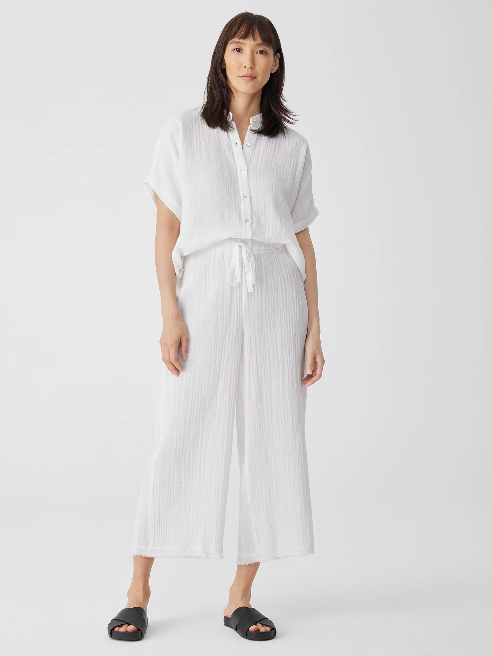 Organic Cotton Gauze Wide-Leg Pant