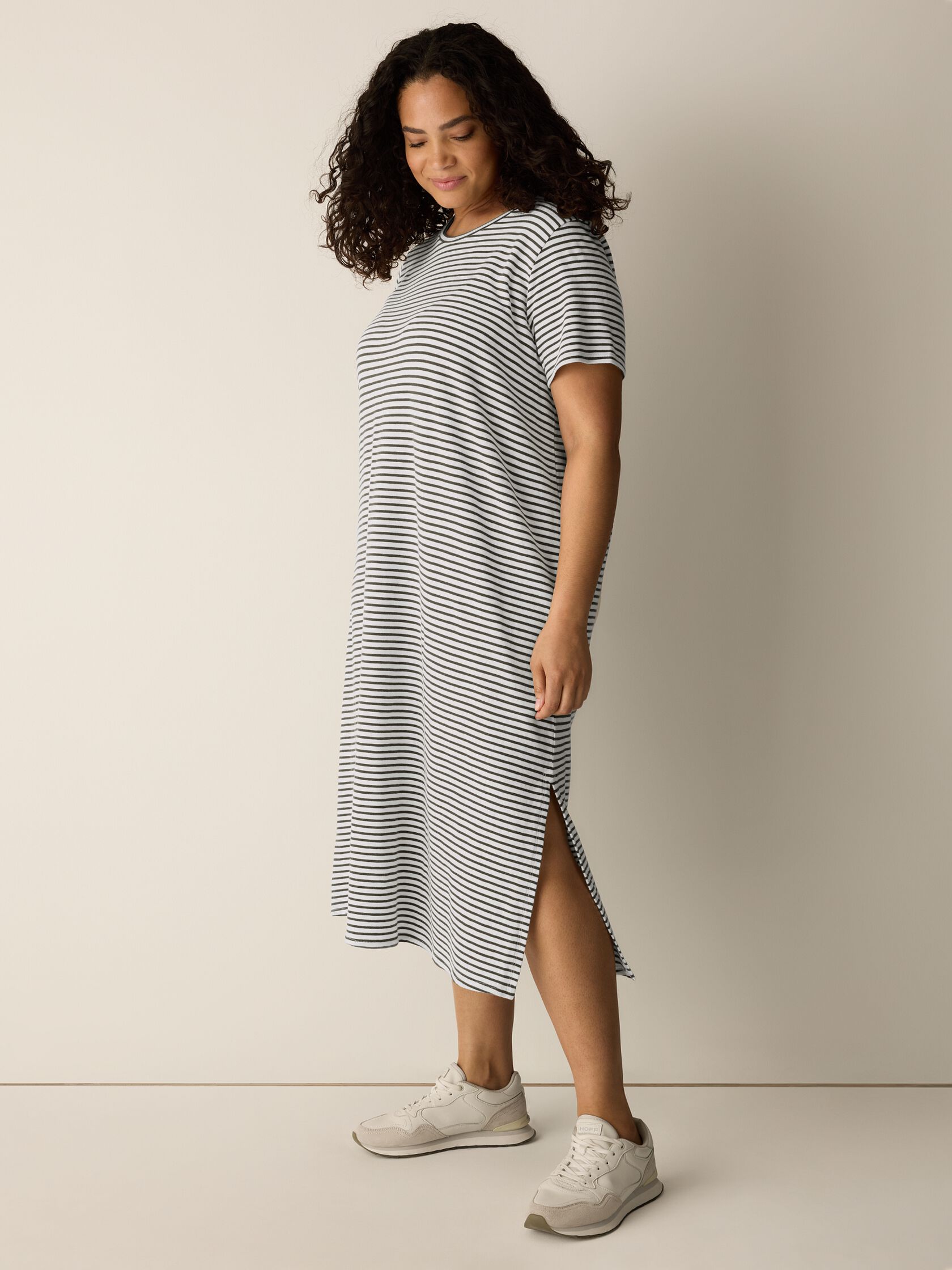 Striped Organic Cotton Slub Tee Dress