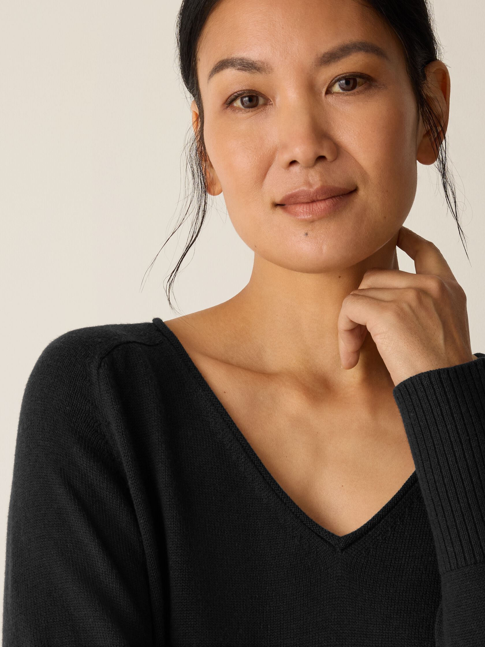 Peruvian Cotton Blend V-Neck Top