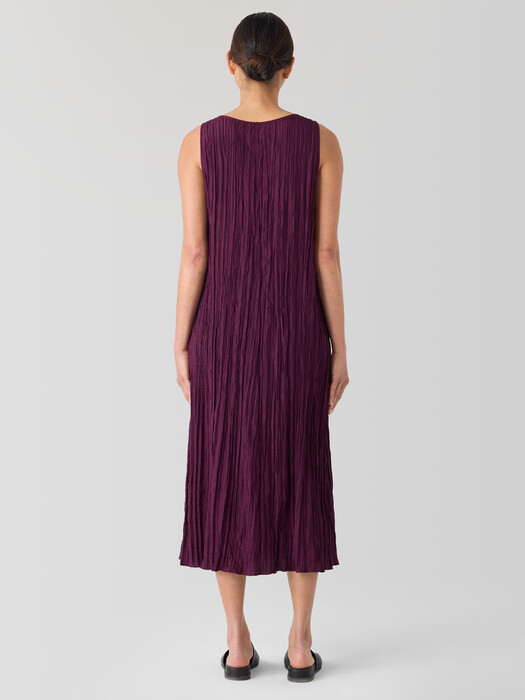 Crushed Silk V-Neck Dress