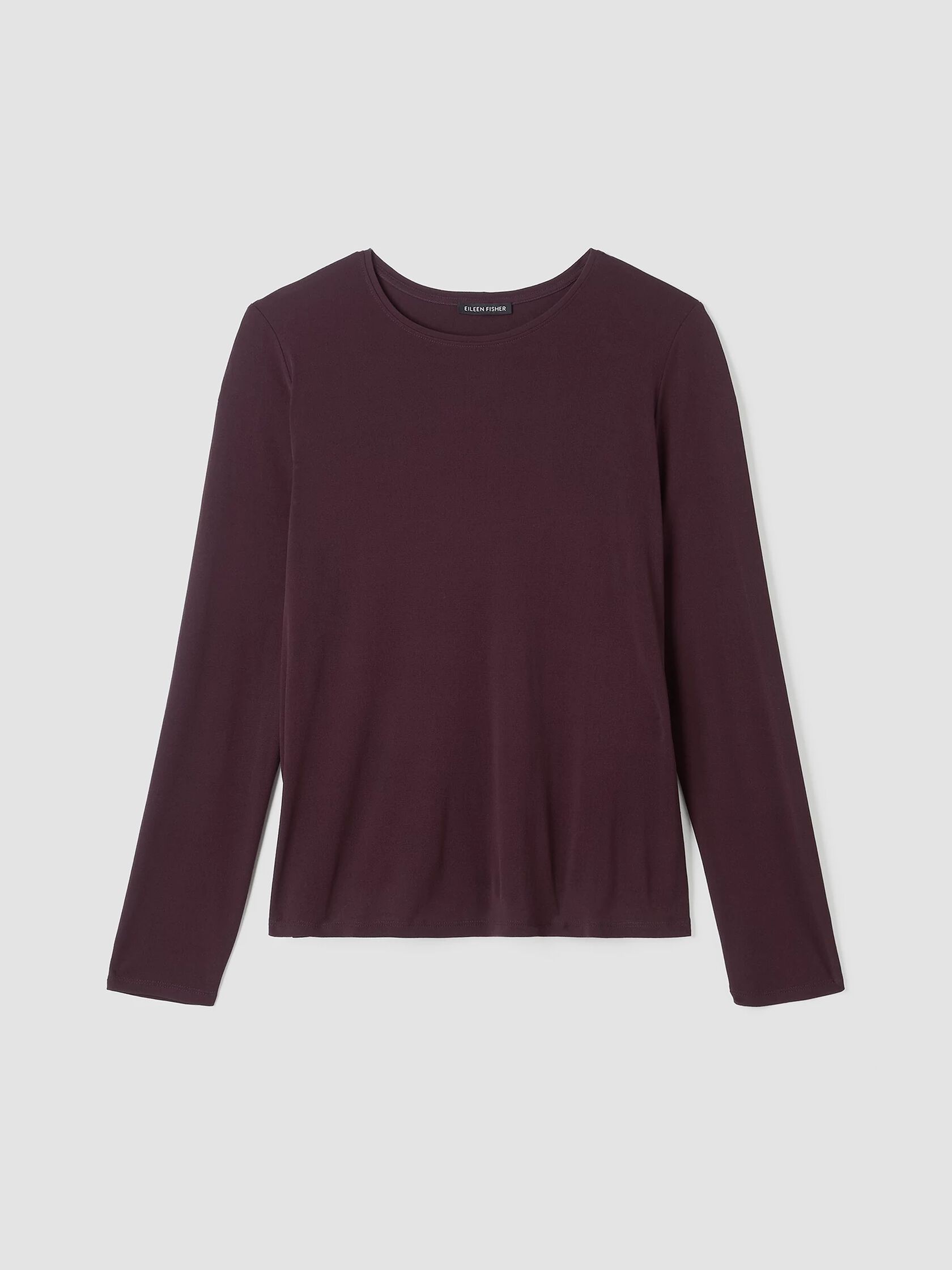 Stretch Silk Jersey Crew Neck Top