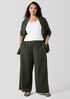 Organic Cotton Ripple Wide-Leg Pant